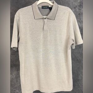 Crazy Horse Pima Cotton Polo Shirt | Tan Textured Knit | Size L